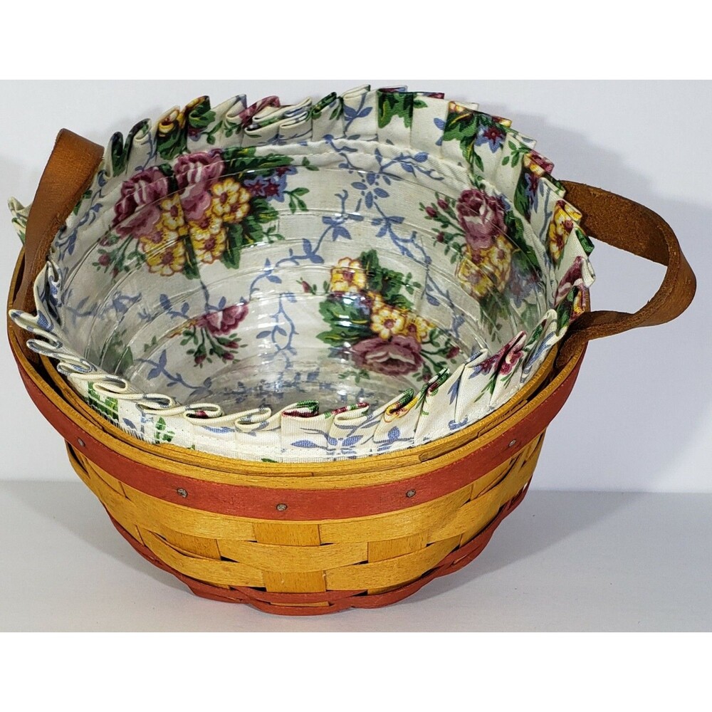*SIGNED* Longaberger 1995 MOTHERS DAY BASKET OF LOVE #18805 COMBO: Liner, Prtctr